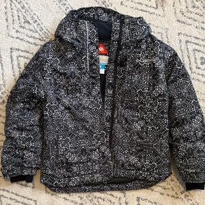 Columbia Kids Black and White Patterned Puffer Jacket